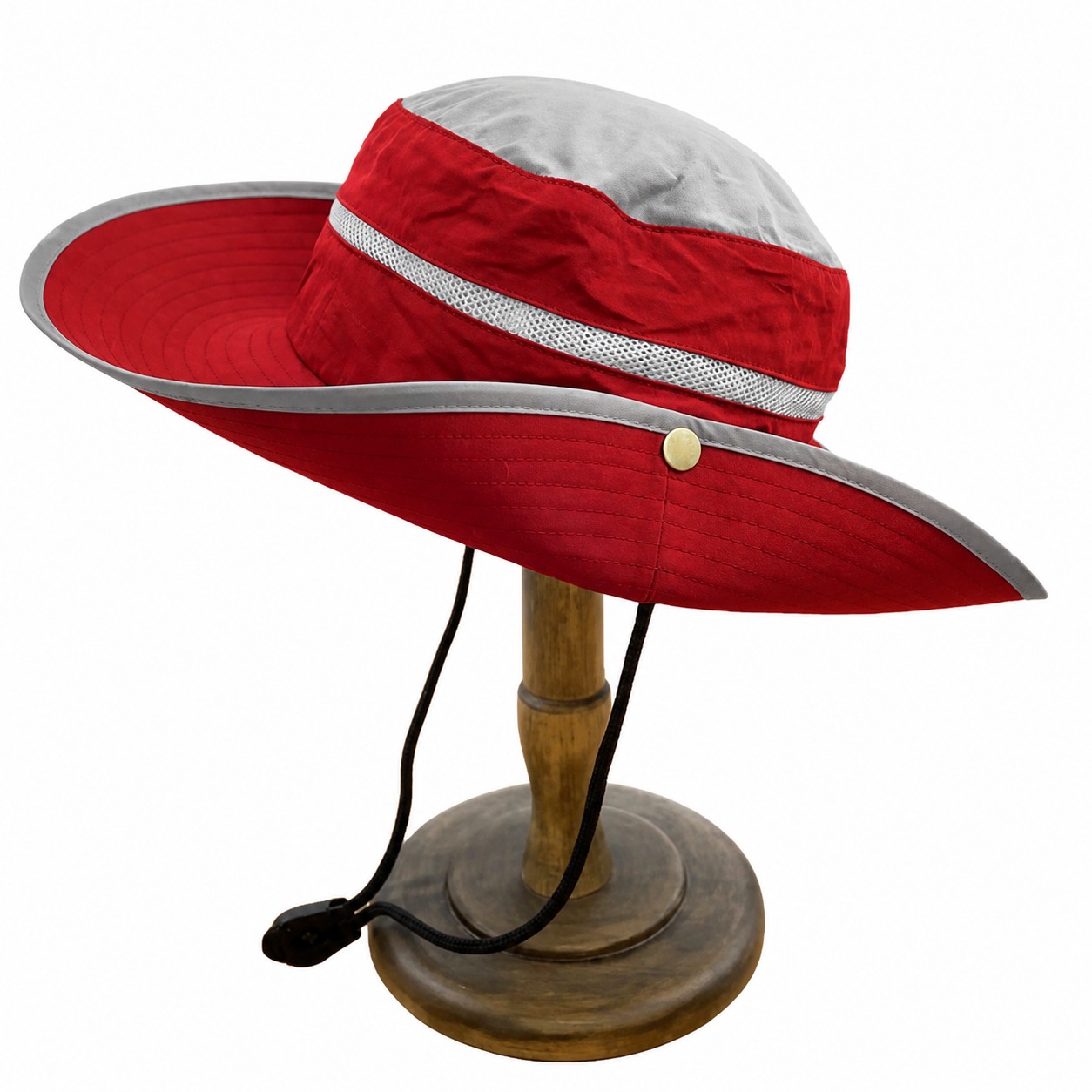 Two Tone Polyester Boonie Sun Hat — Maple Red