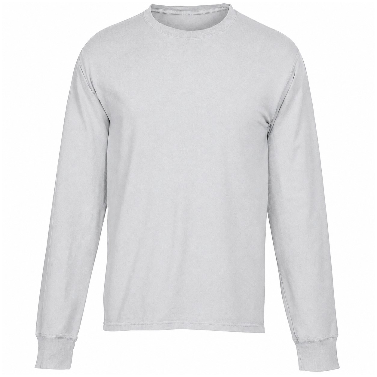 Garment Dyed Cotton Long Sleeve Tee — Silver