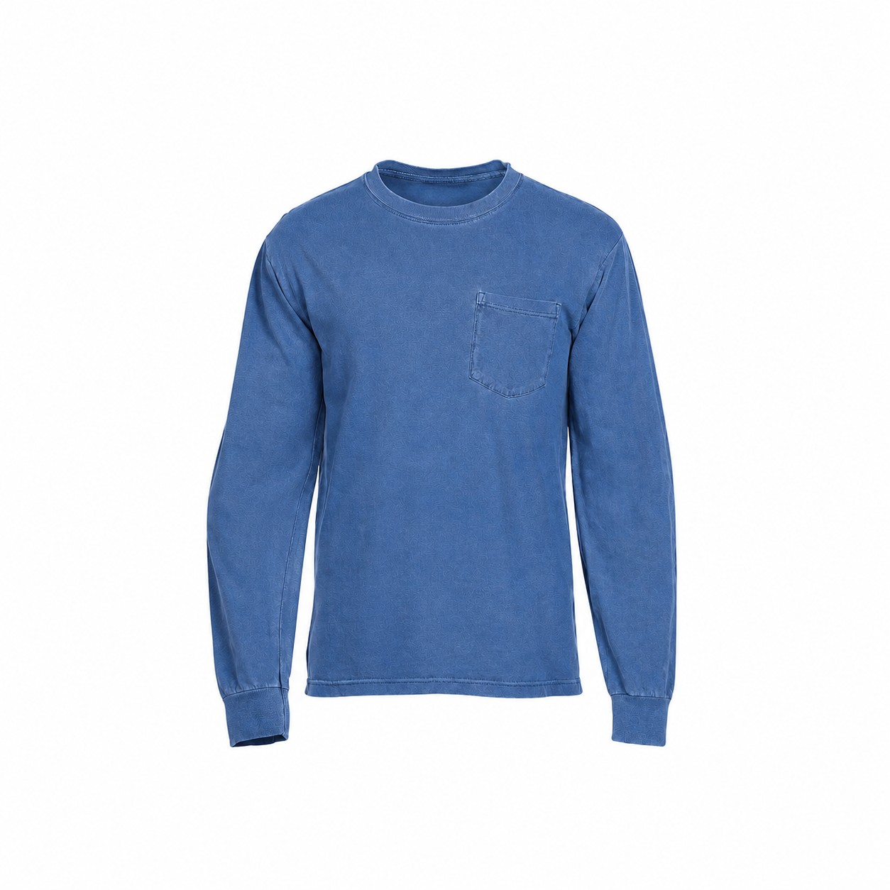 Ringspun Cotton Pocket Long Sleeve Shirt — Blue