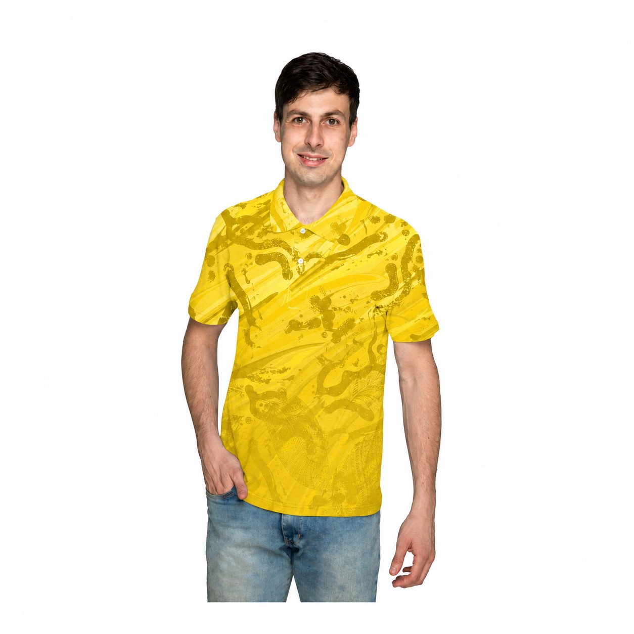 Polyester Performance Polo Shirt — Yellow