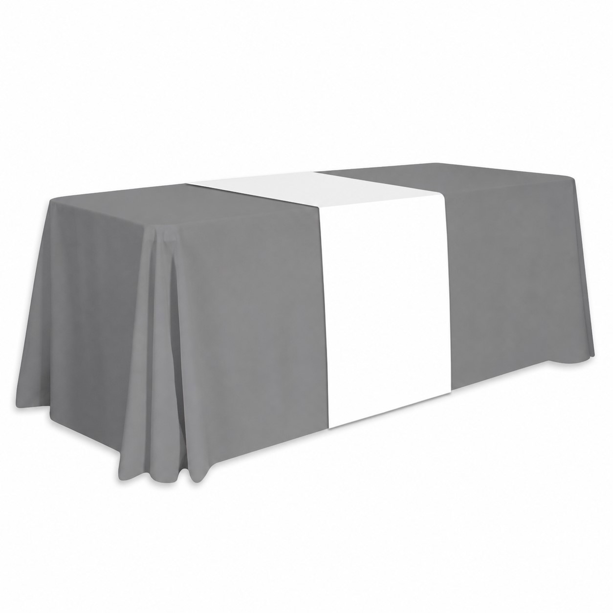 Thirty-Inch Polyester Table Runner — Gray