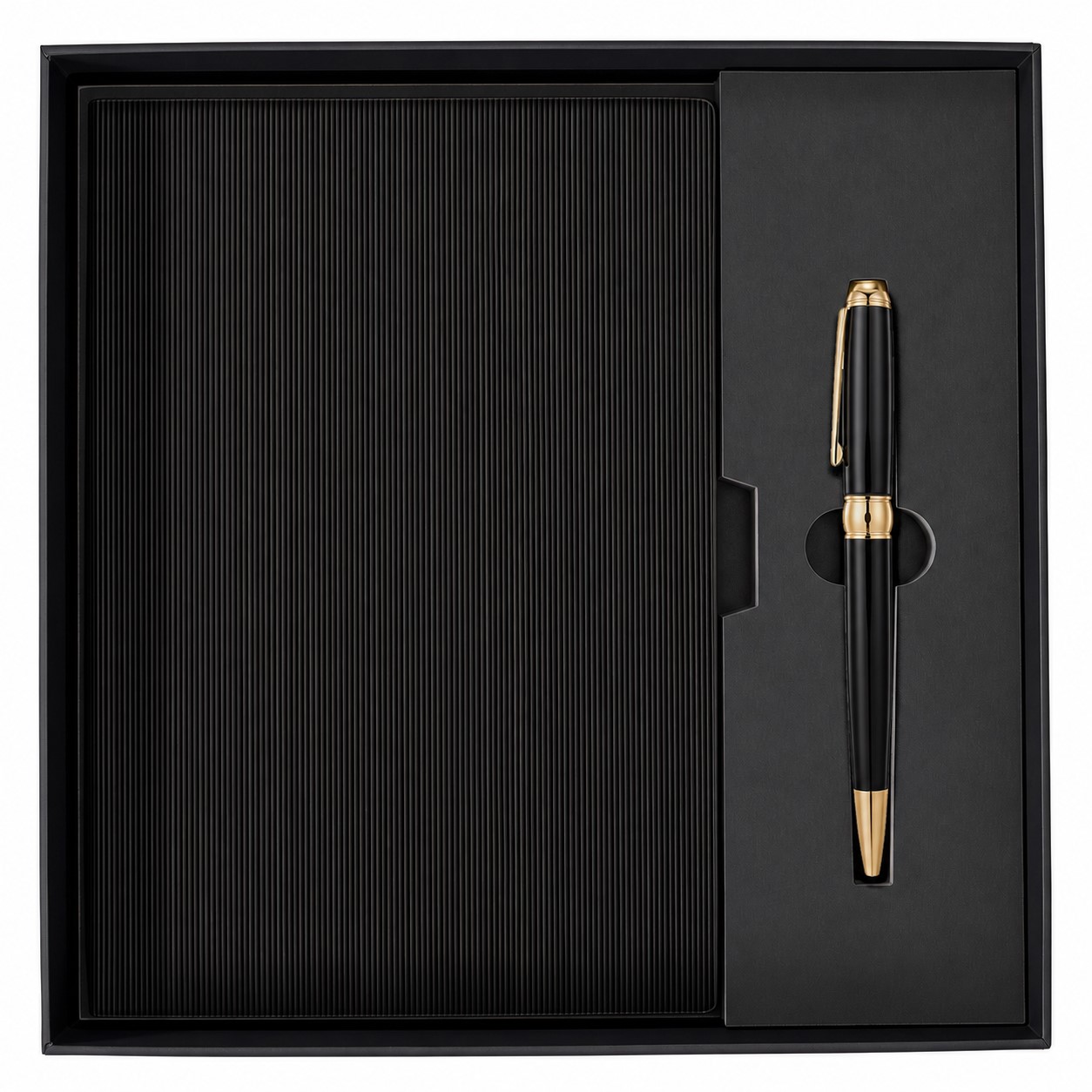 Executive PU Notebook Pen Gift Set — Black