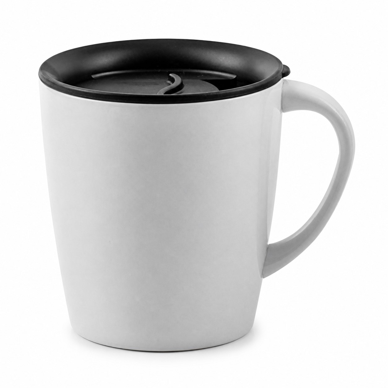 Handled Double Wall Stainless Steel Coffee Mug — view 2