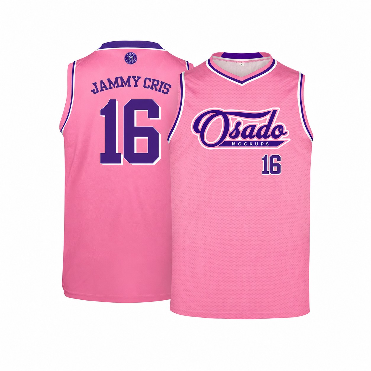 Polyester Basketball Team Jersey — Pink