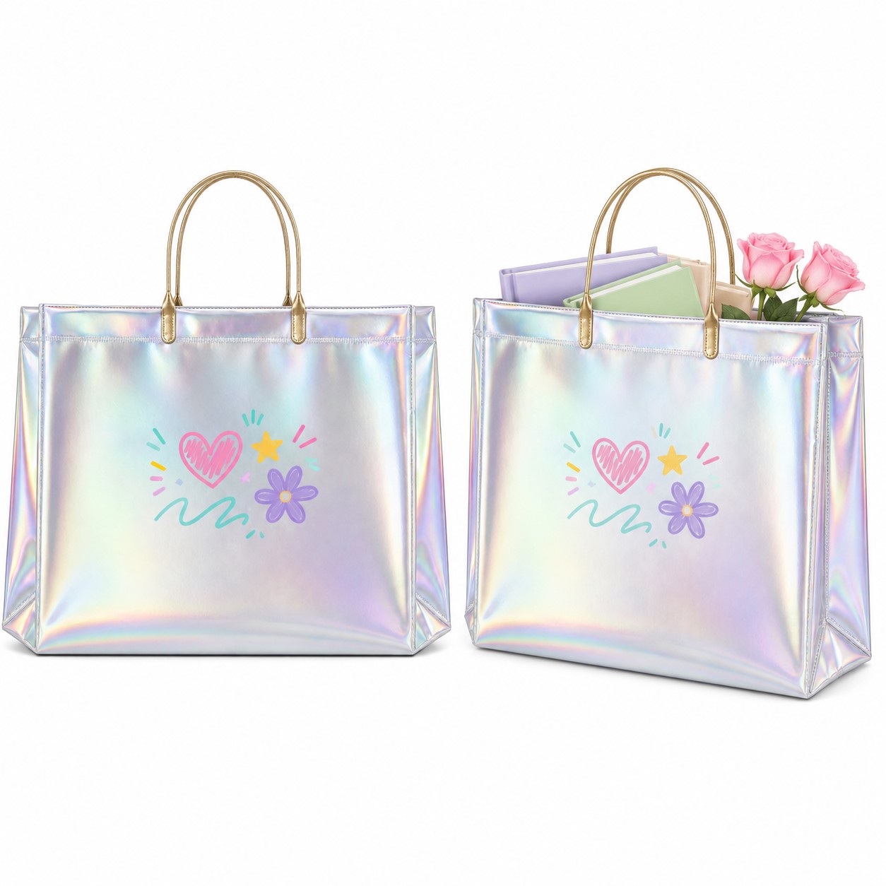 Gift Bag With Iridescent Polypropylene Finish