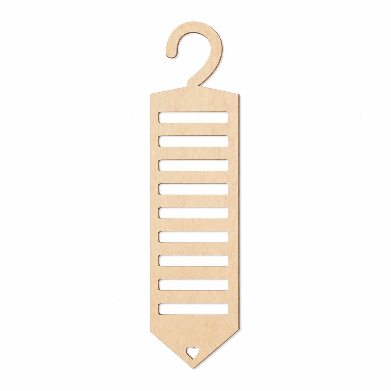 Nine Slot Wooden Necktie Hanger — view 2