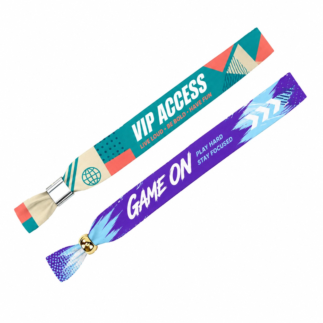 Two-Way Metal Clasp Polyester Wristband
