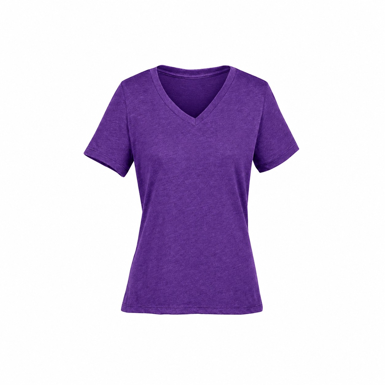 Ladies Heather Blend V Neck Tee — Purple
