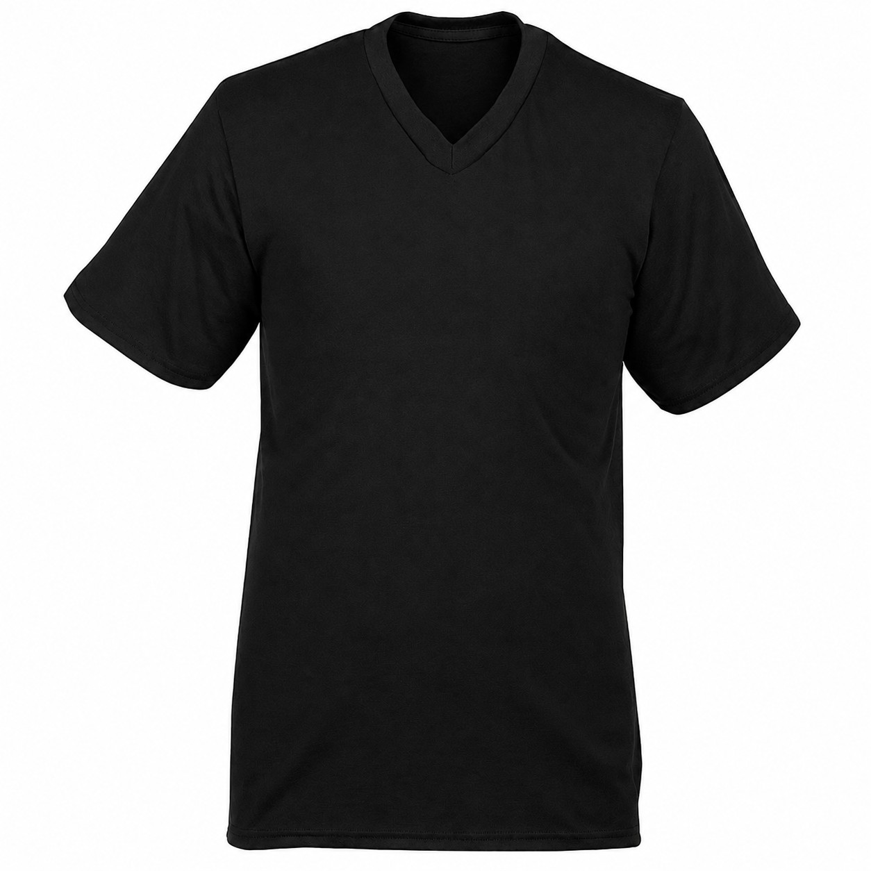 Classic Cotton V Neck Shirt — Black