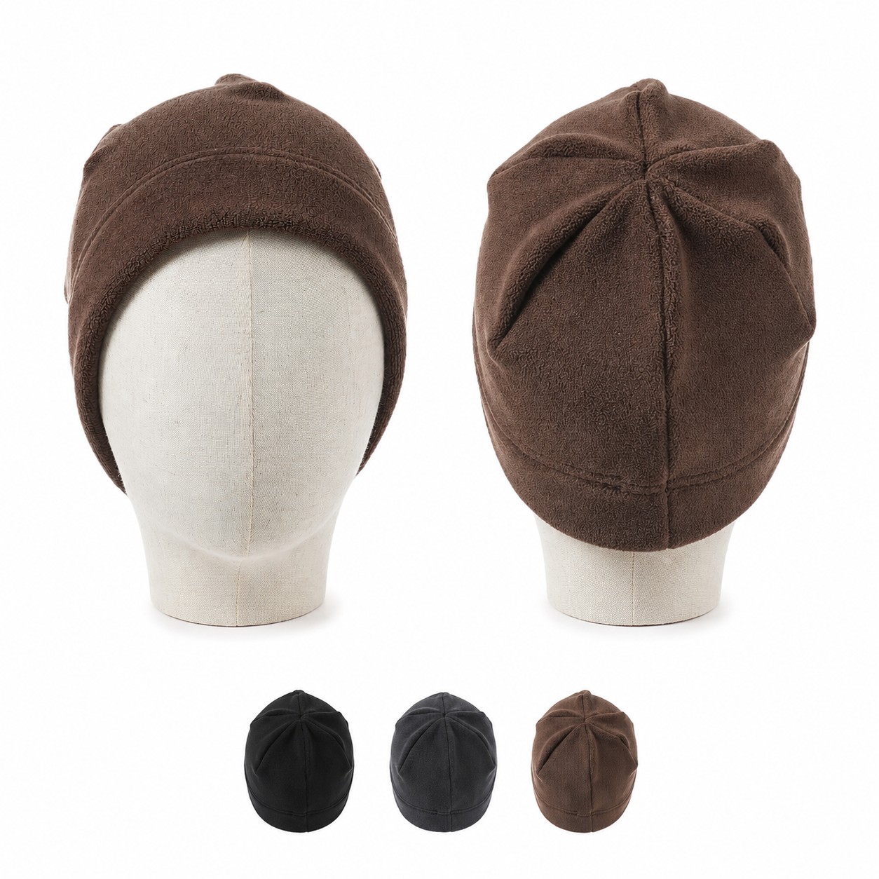 Spandex Fleece Earflap Beanie Hat