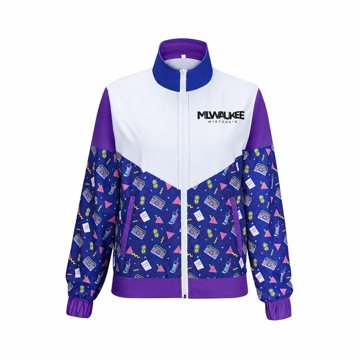 Retro Full Zip Track Jacket — Purple