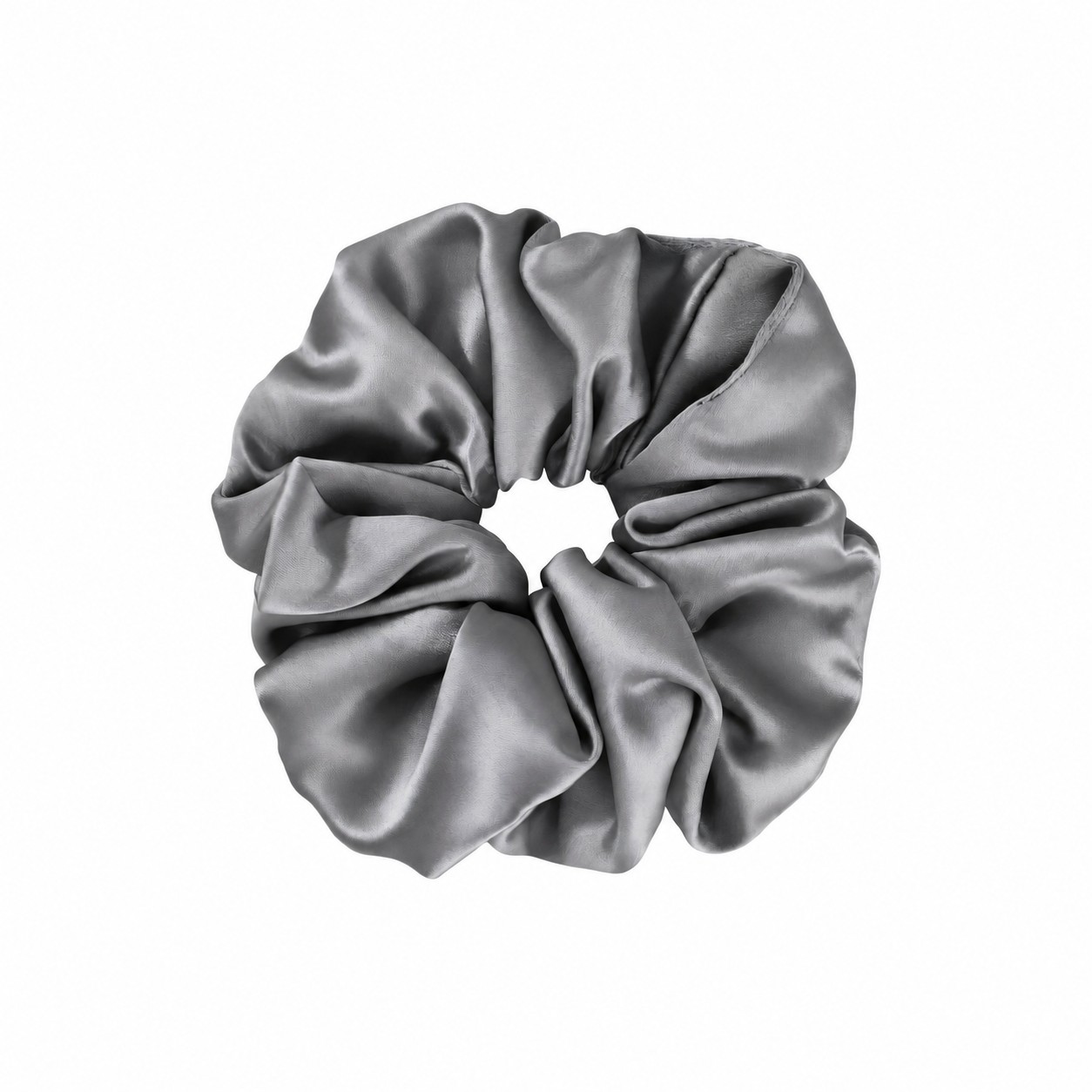 Satin Elastic Hair Scrunchie — Gray