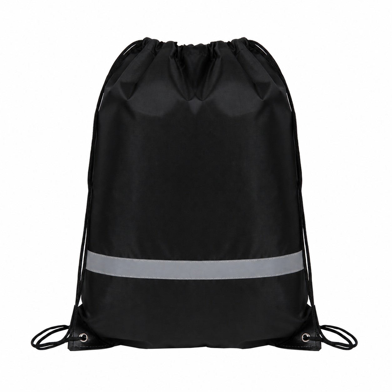 210D Polyester Drawstring Bag — Black