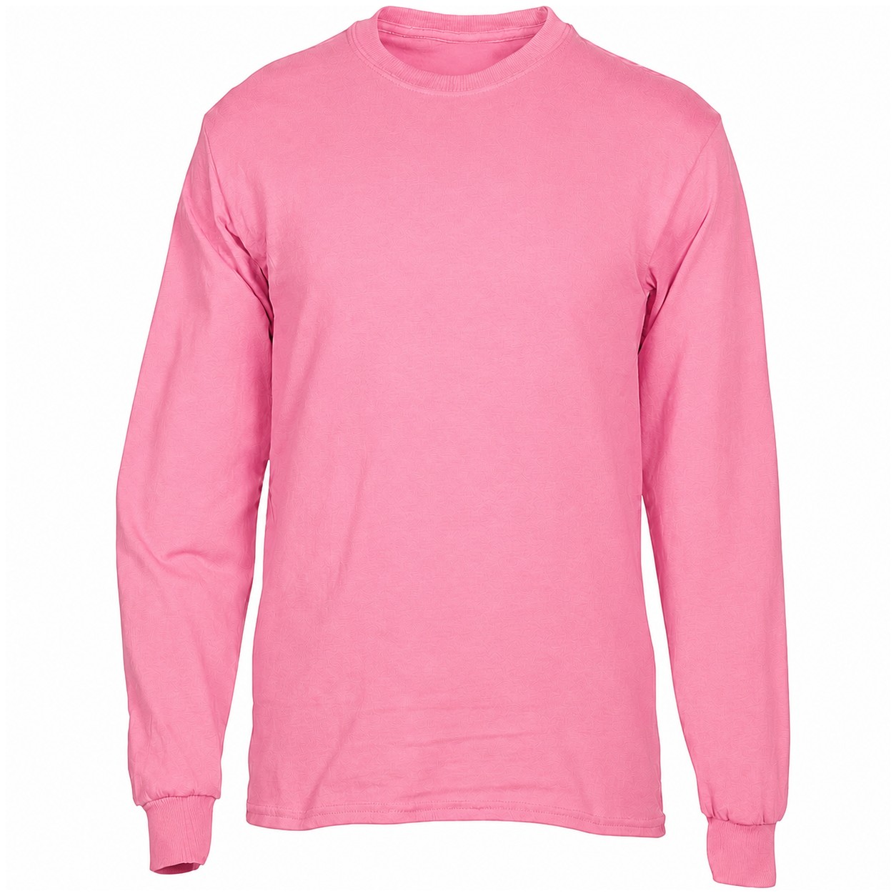 Cotton Long Sleeve Crewneck Shirt — Pink