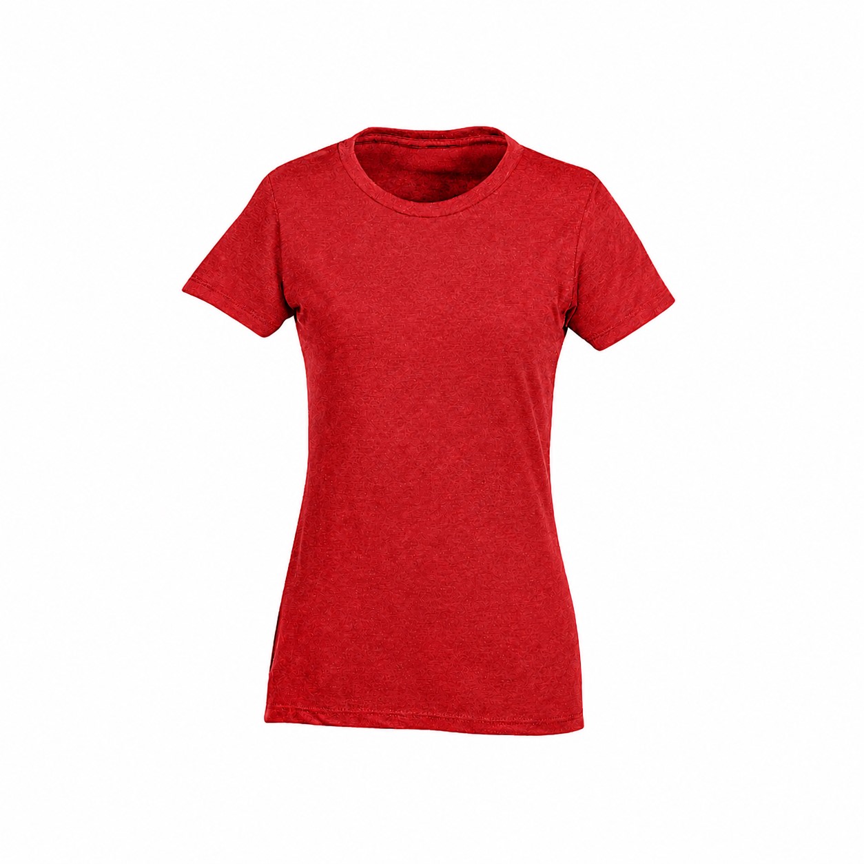 Ladies Cotton Polyester Crew Tee — Red
