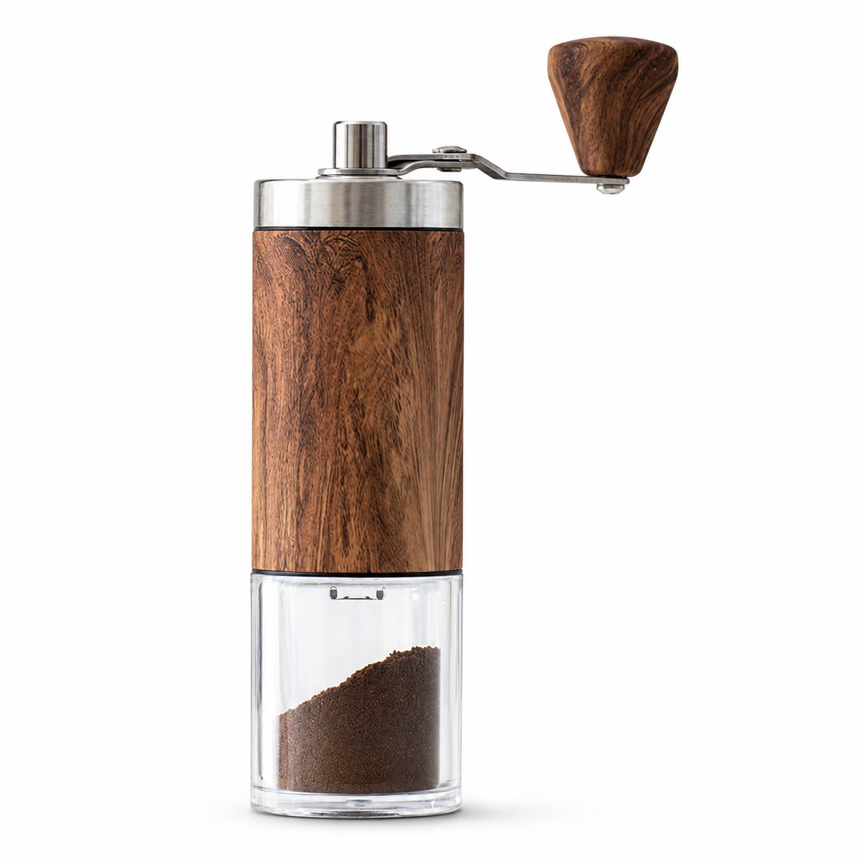 Manual Coffee Grinder With Wood Grain Body