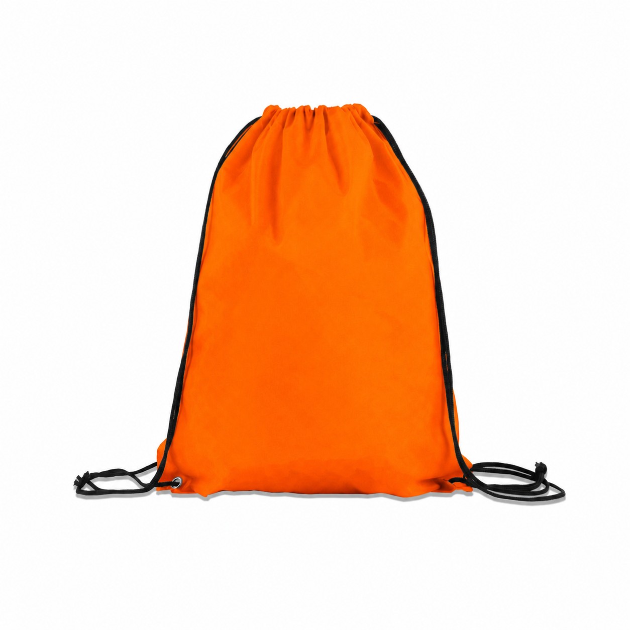 210D Polyester Drawstring Backpack With Adjustable Cords — Orange