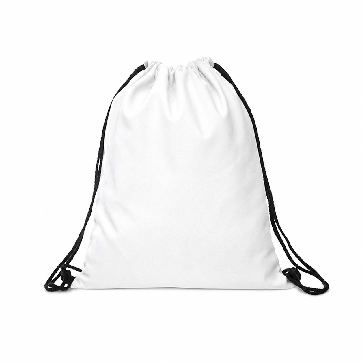 Polyester Flag Drawstring Backpack — White