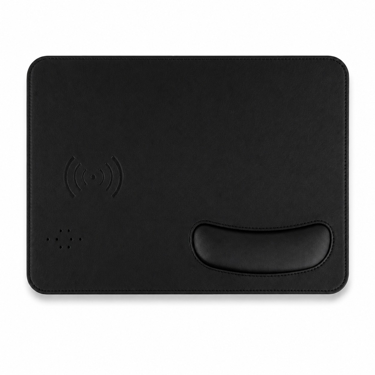 Leather Wireless Charging Desk Pad — Black