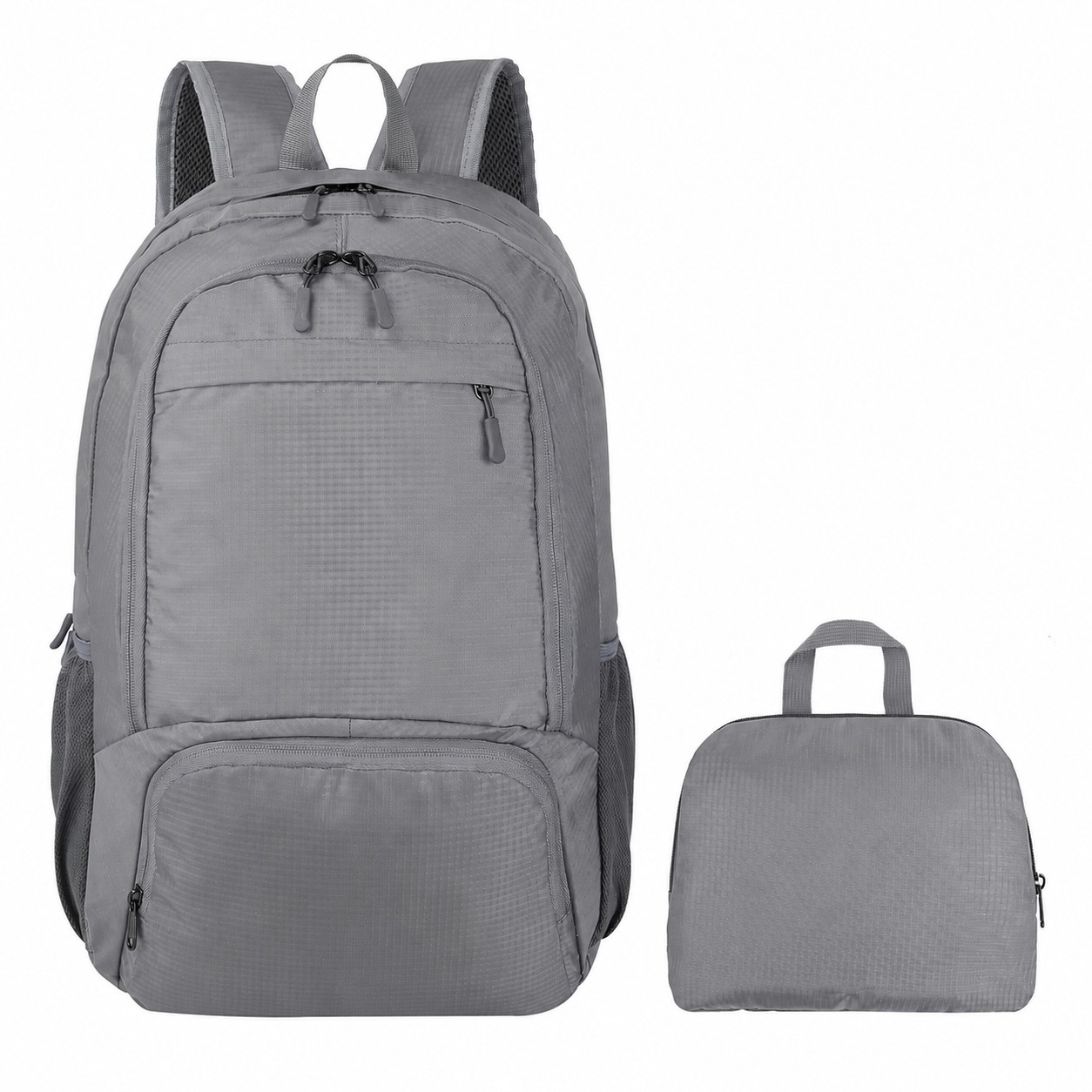 400D Ripstop Polyester Backpack — Gray