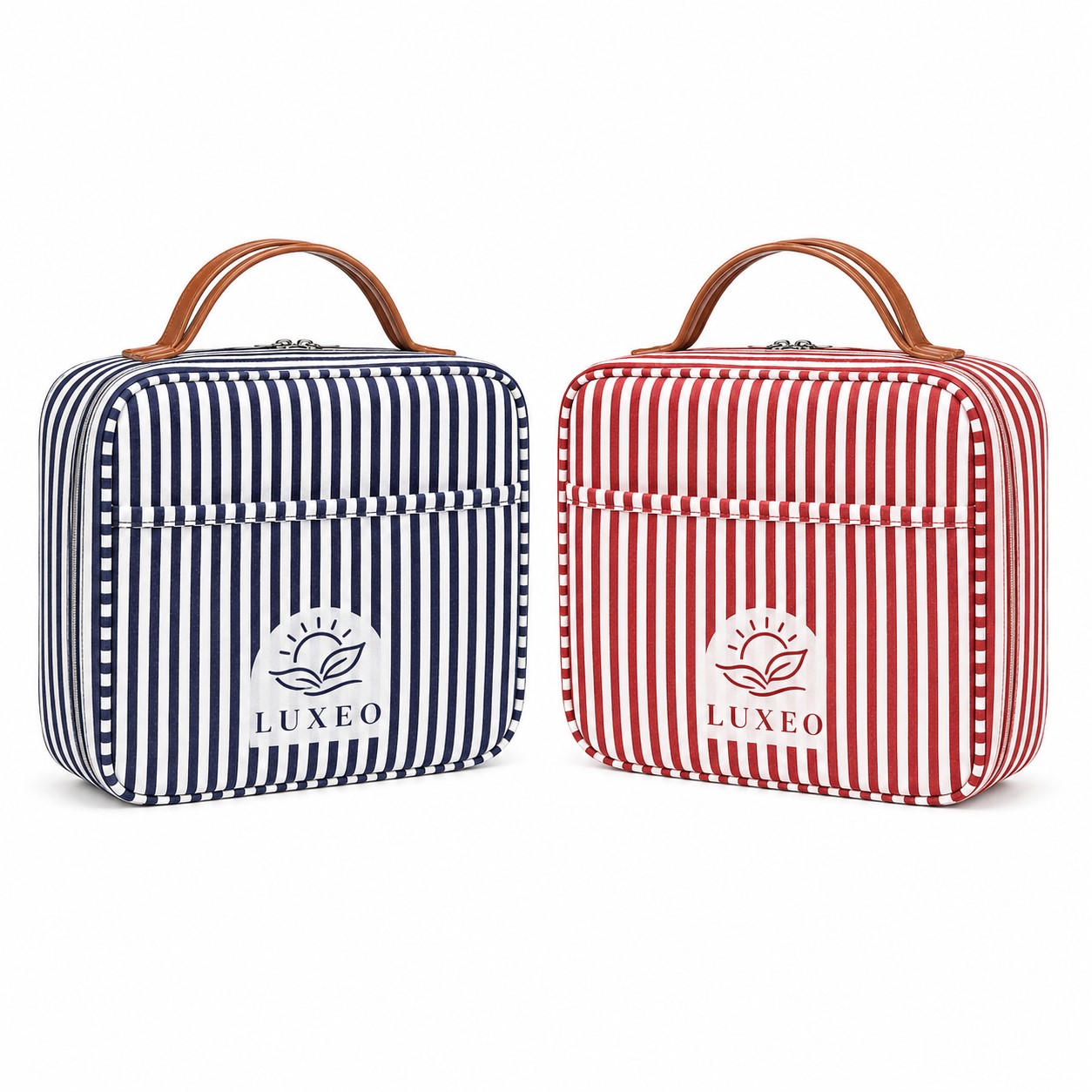 Striped Polyester Toiletry Travel Case