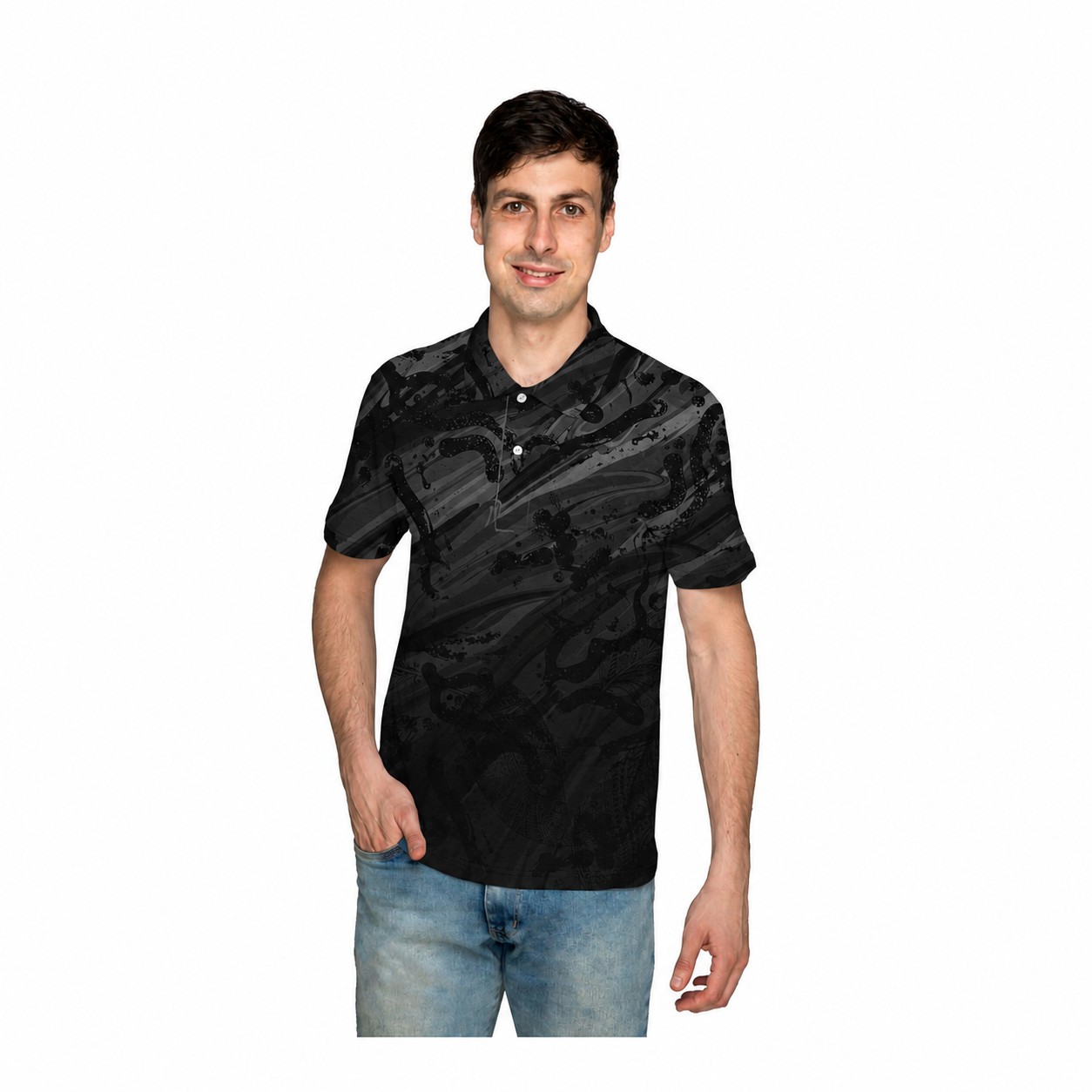 Polyester Performance Polo Shirt — Black