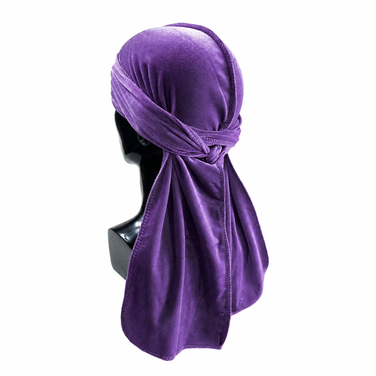 Velvet Long Tail Durag Headwrap — Purple