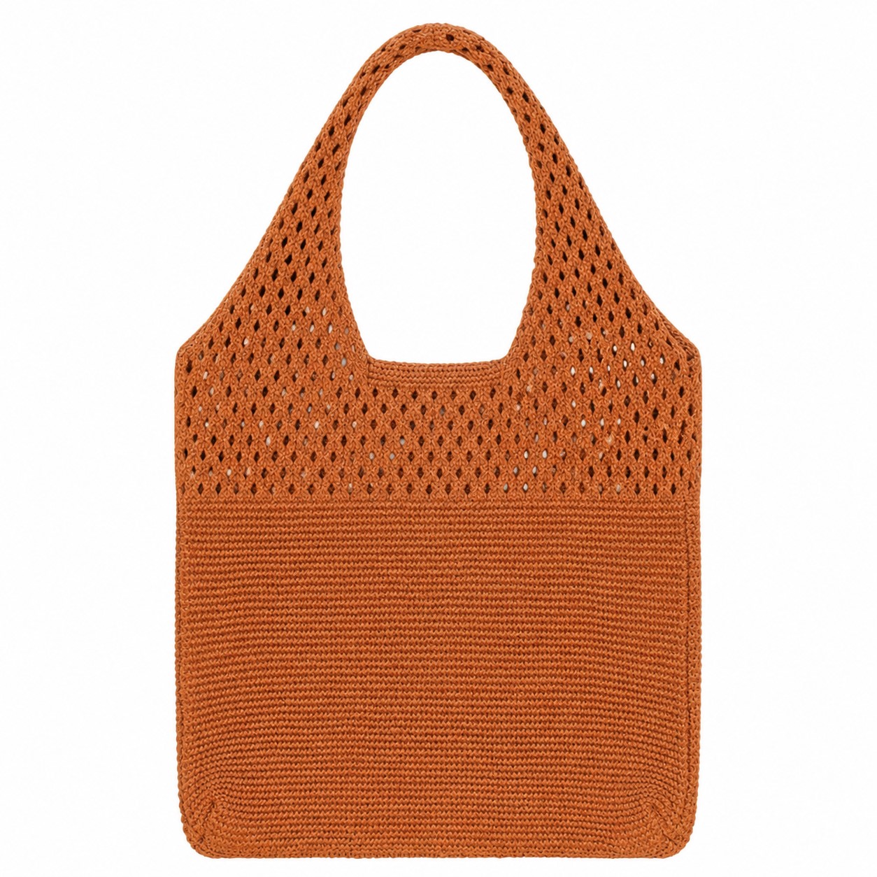 Openwork Woven Polyester Shoulder Tote — view 2