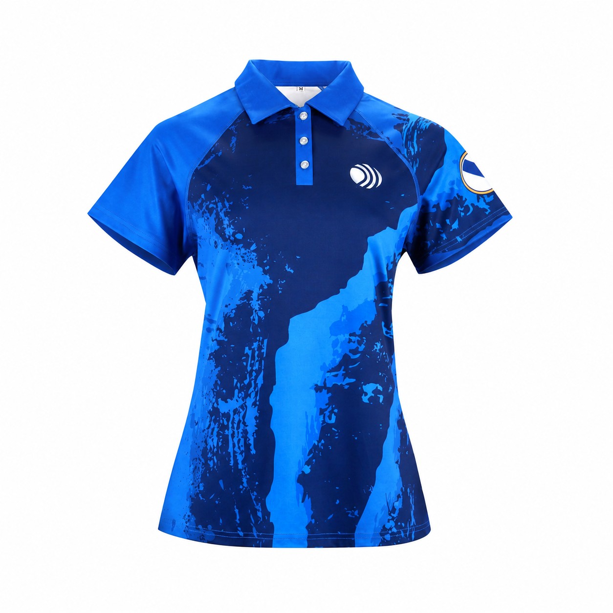 Quick-Drying Fabric Short Sleeve Fit Polo Shirt — Blue