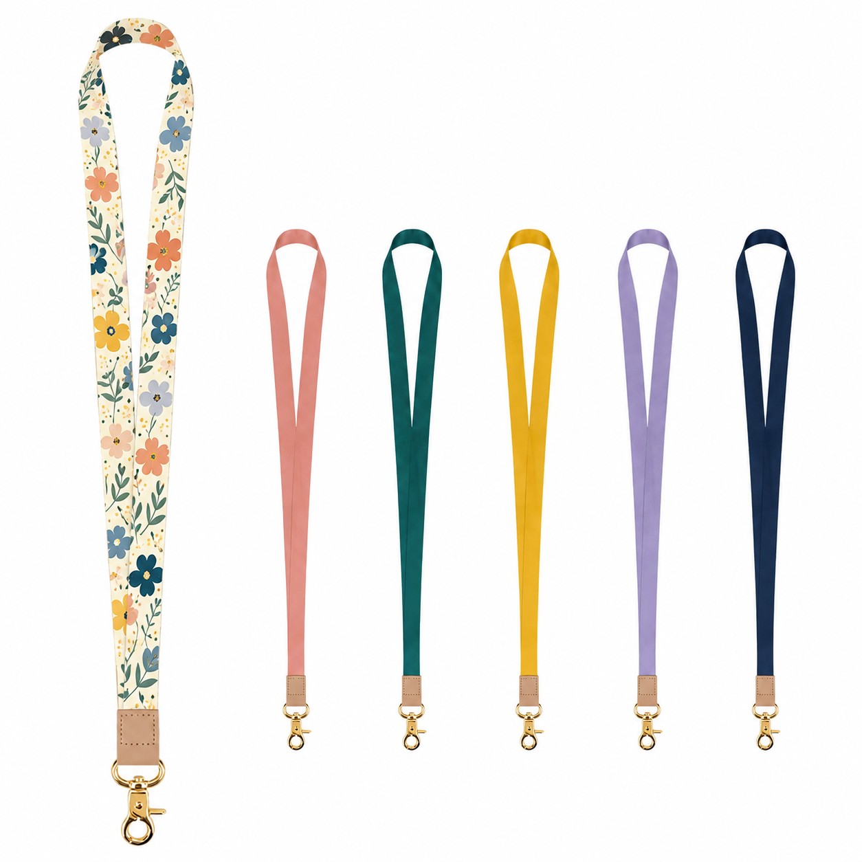 PU Crimp Double Sided Polyester Lanyard