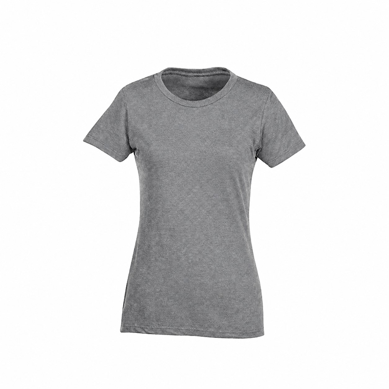 Ladies Cotton Polyester Crew Tee — Gray
