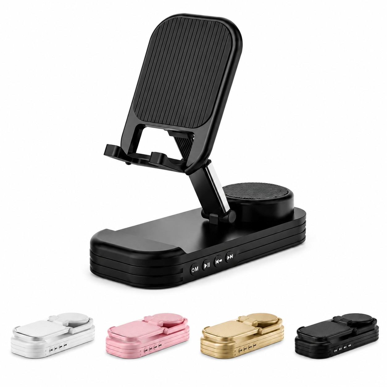 Adjustable Phone Stand With Bluetooth Speaker