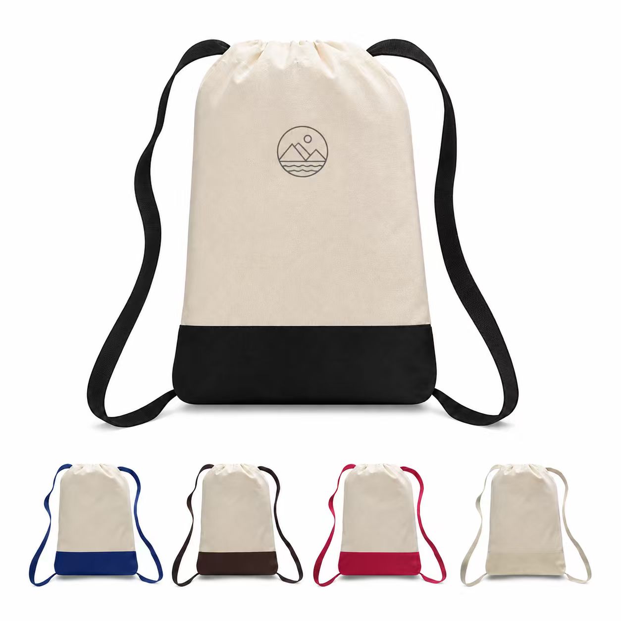 Contrast Base Canvas Drawstring Backpack