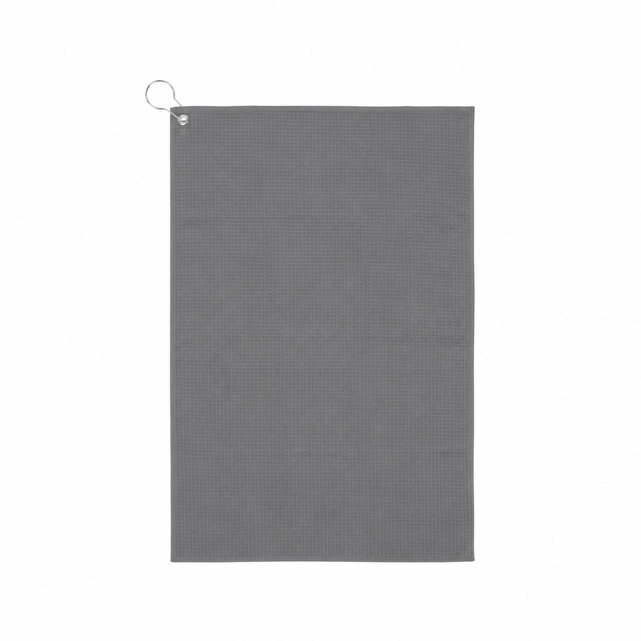 16" Waffle Golf Towel — Pewter Gray