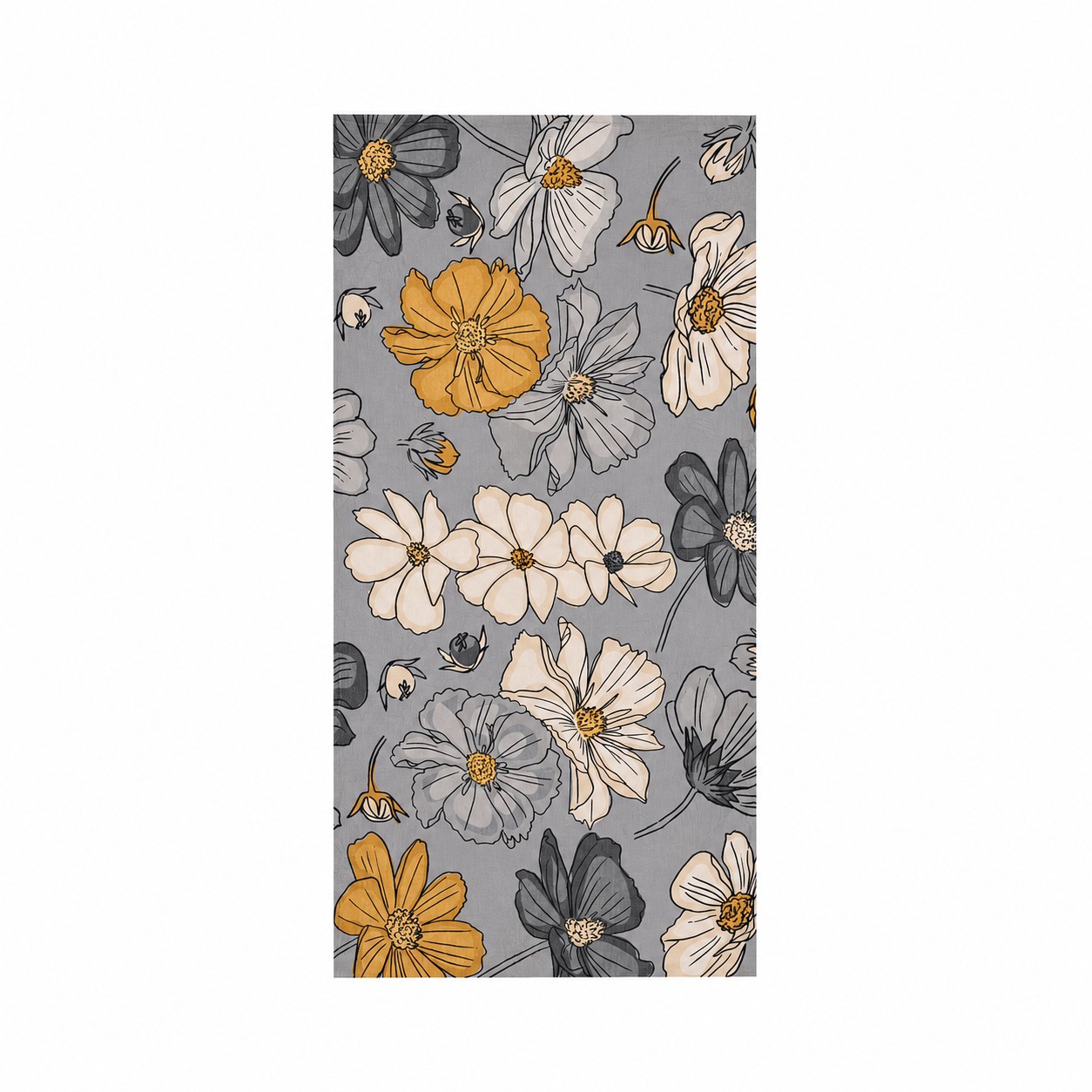 Cotton Velour Beach Towel — Gray