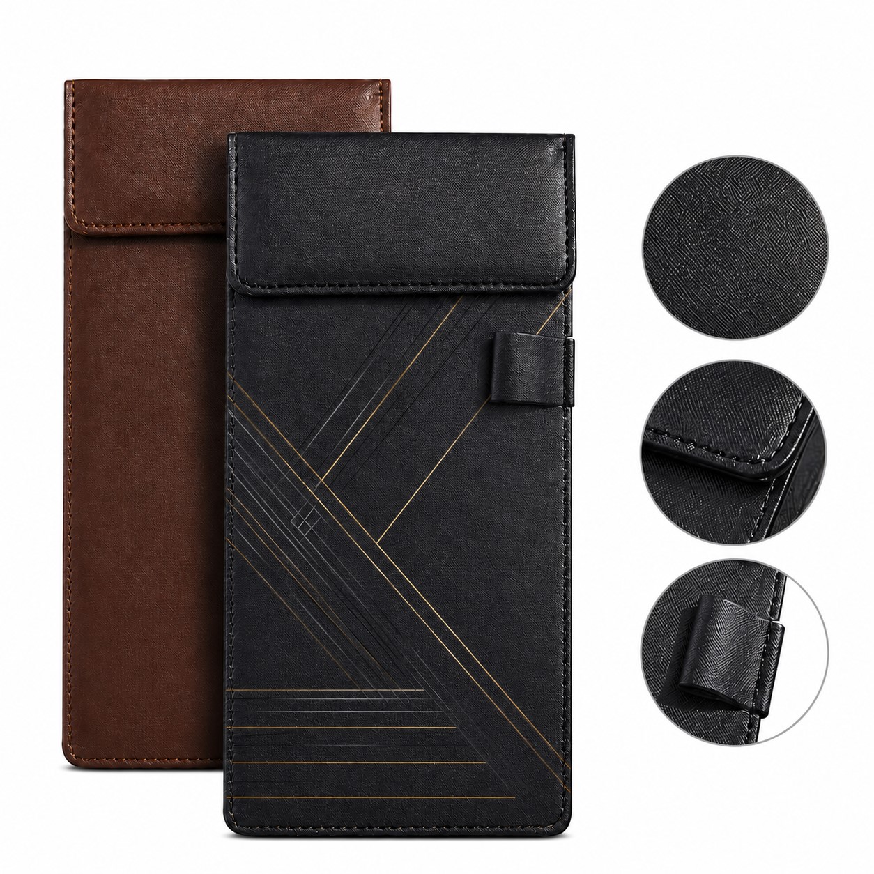 PU Leather Guest Check Presenter With Clip