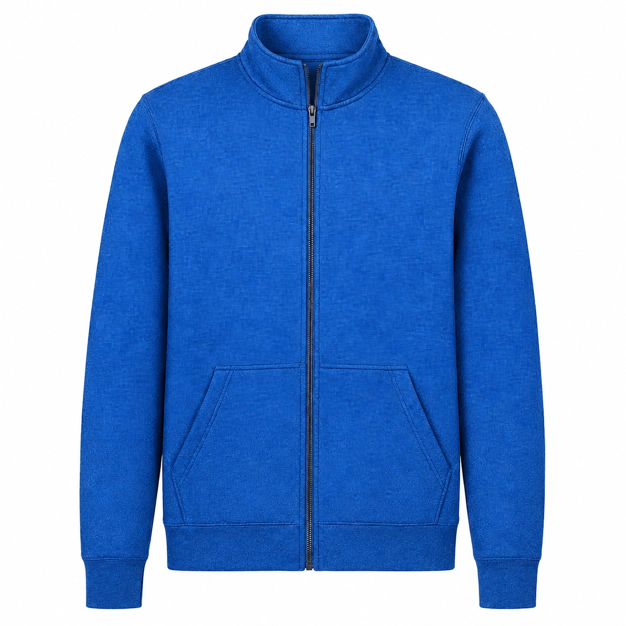 Cadet Collar Full Zip Sweatshirt — Blue