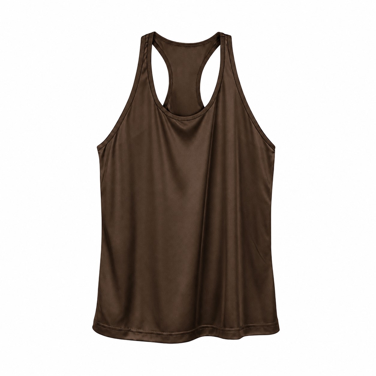 Ladies Racerback Polyester Performance Tank — Brown