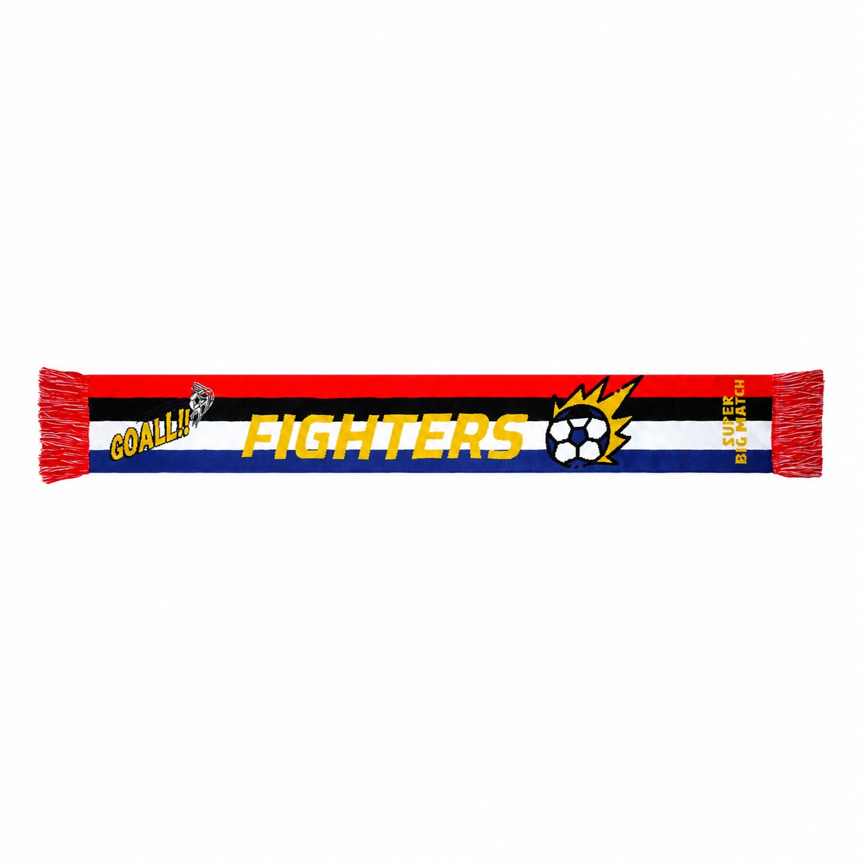 Jacquard Knit Soccer Scarf — Red