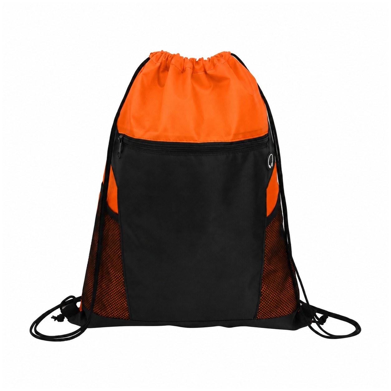 210D Polyester Orange Drawstring Bag — Orange
