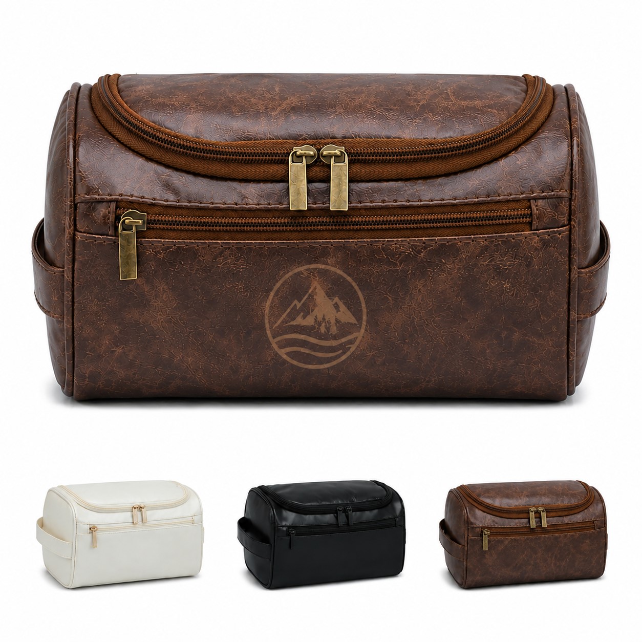 Faux Leather Zip Cosmetic Organizer — view 1