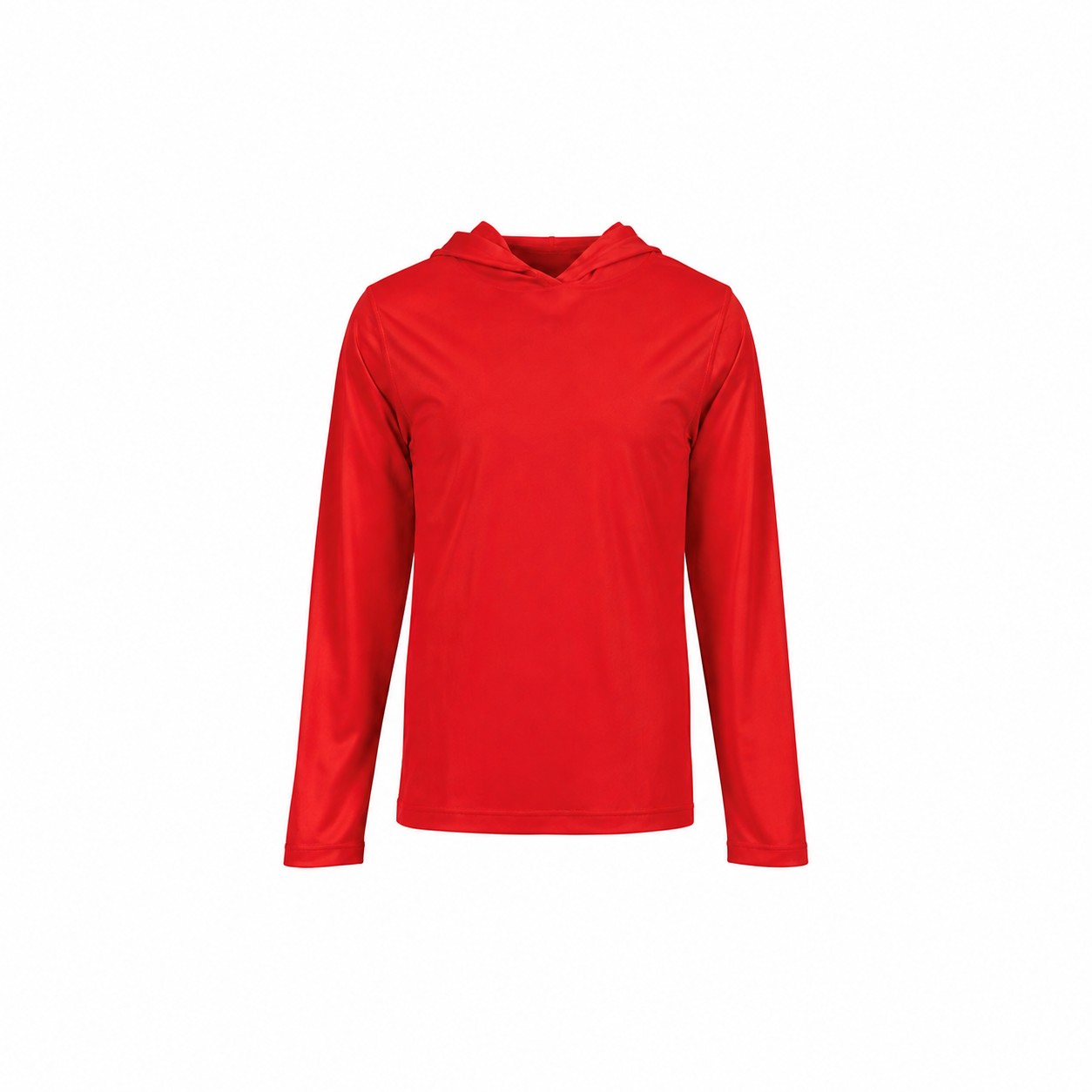 Polyester Long Sleeve Hooded Training Shirt — Red
