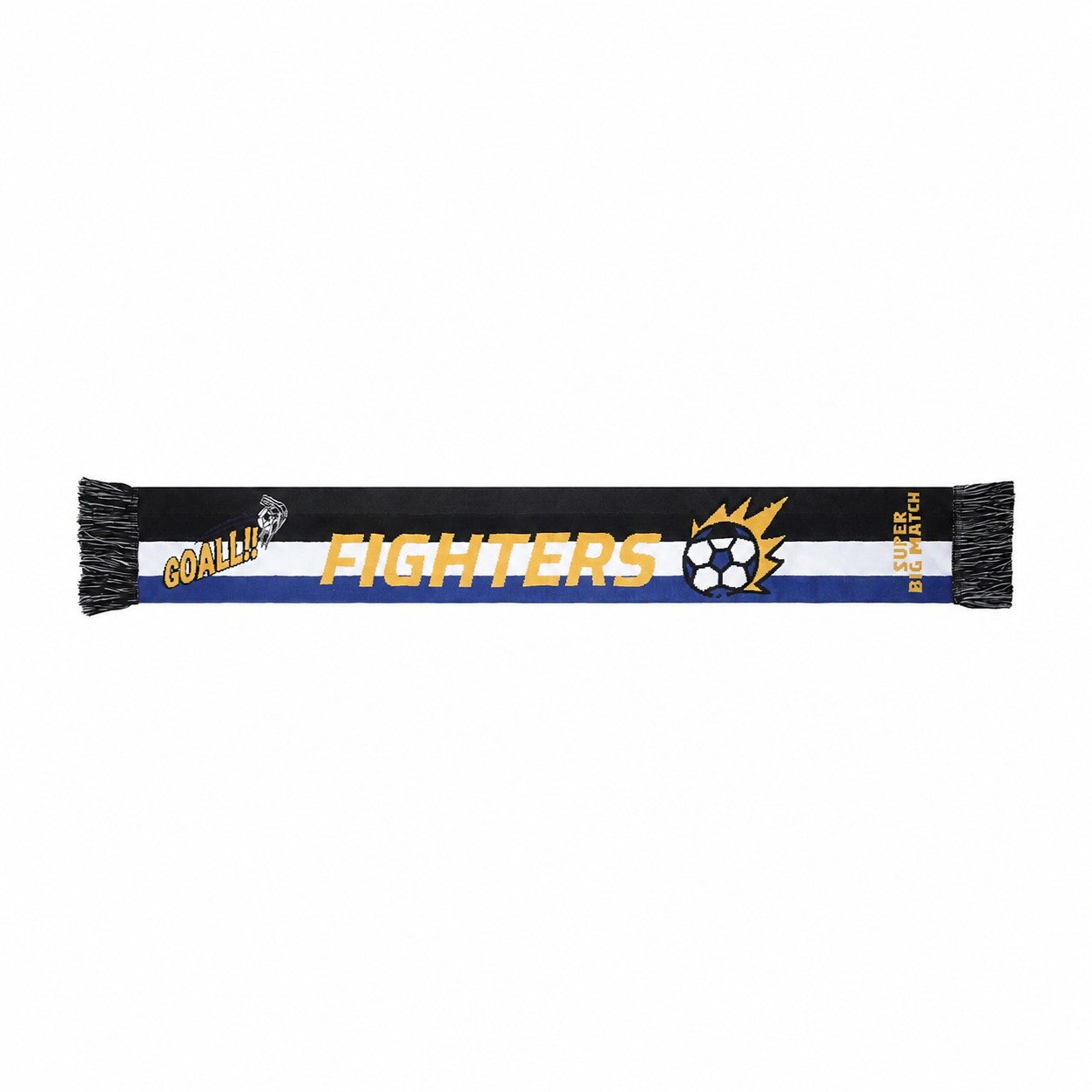 Jacquard Knit Soccer Scarf — Black