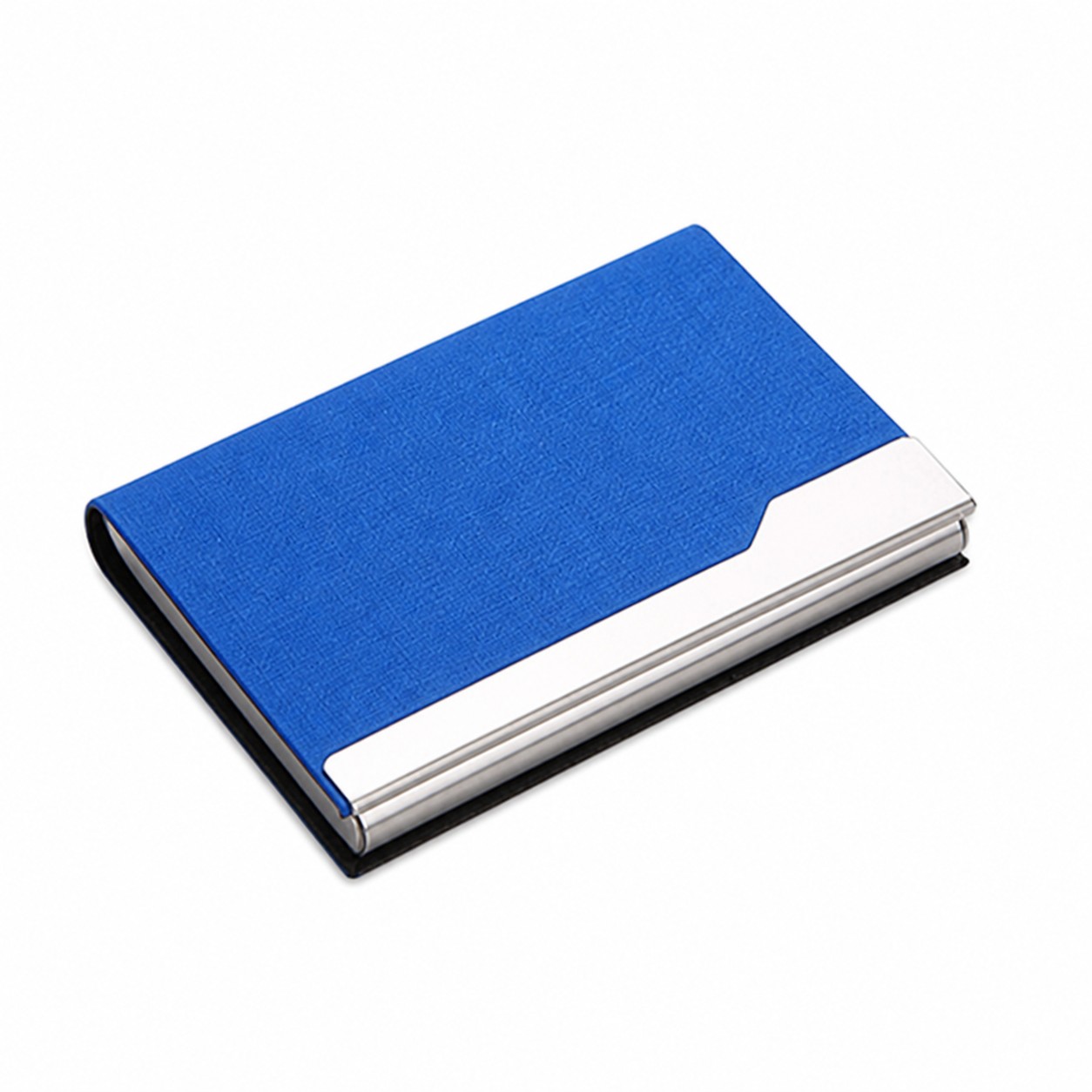PU Stainless Card Holder Case — Blue