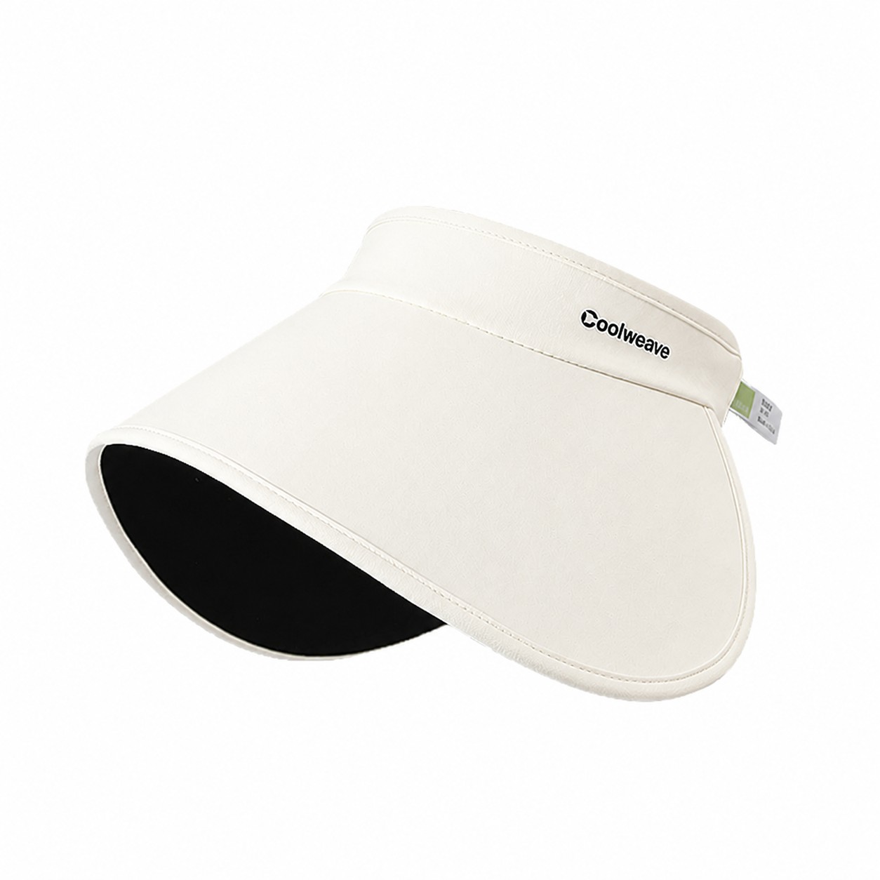 Polyester Rollable Open Top Sun Visor — Off White