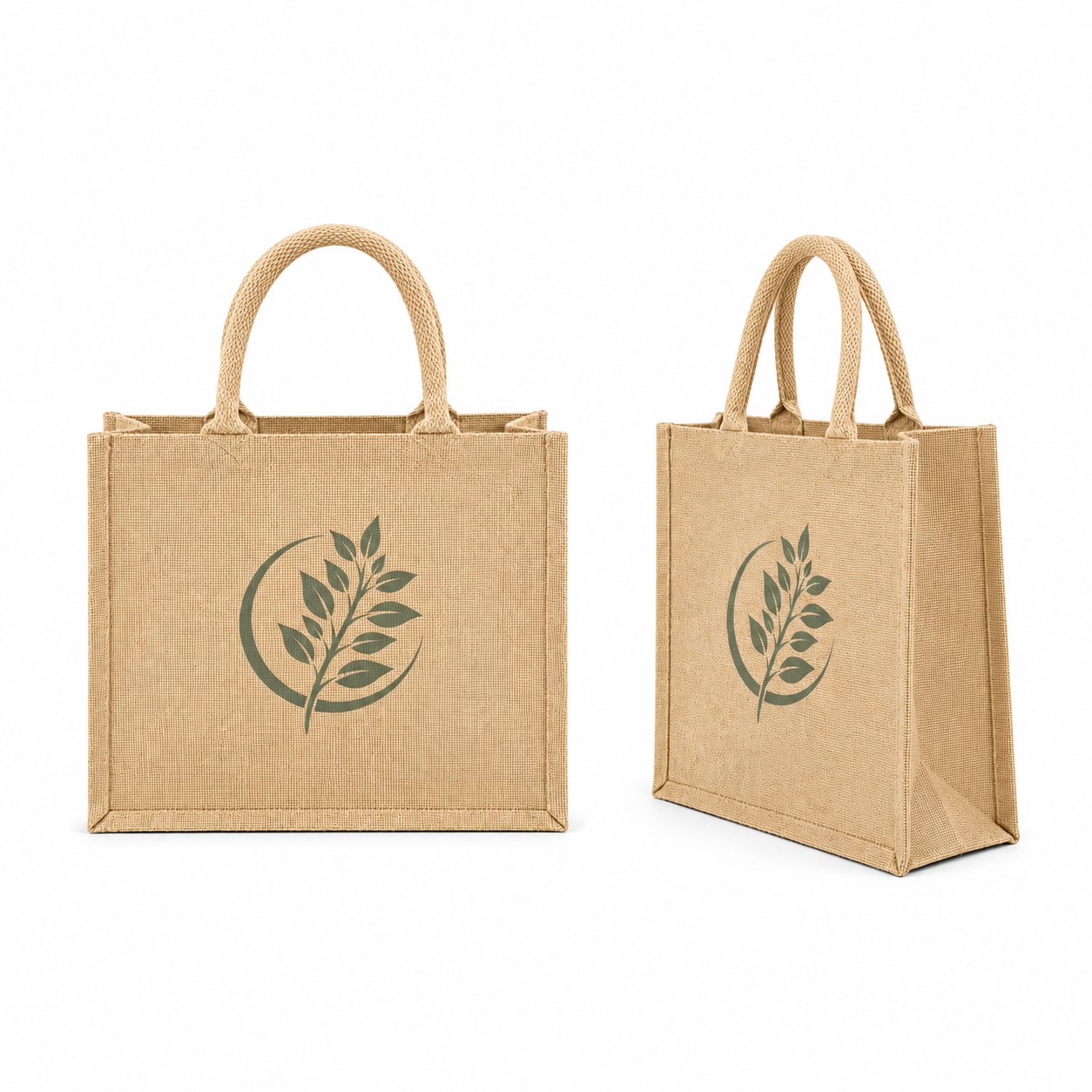 Jute Shopping Tote With Reinforced Handles