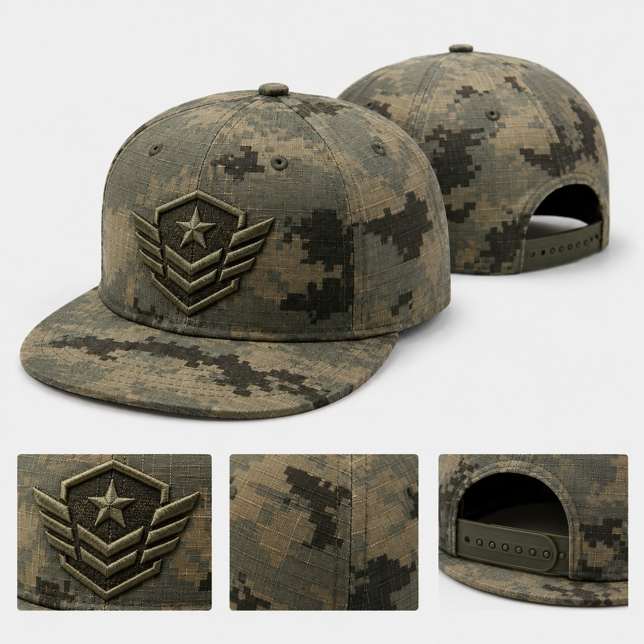 Woolen Camouflage Flat Brim Cap