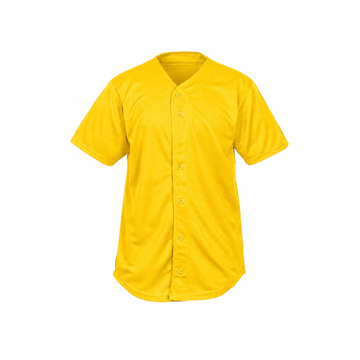 Mesh Full Button Baseball Jersey — Yellow