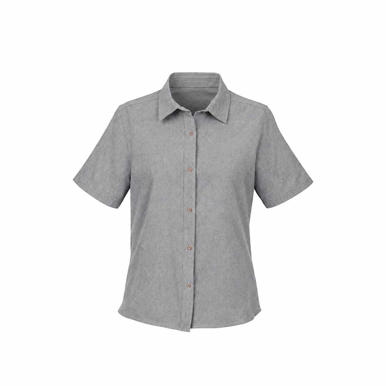 Collared Cotton Workwear Shirt — Gray