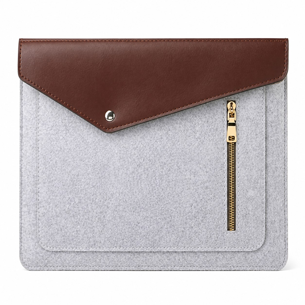 Laptop Felt Sleeve With Zippered Front Pocket — view 2